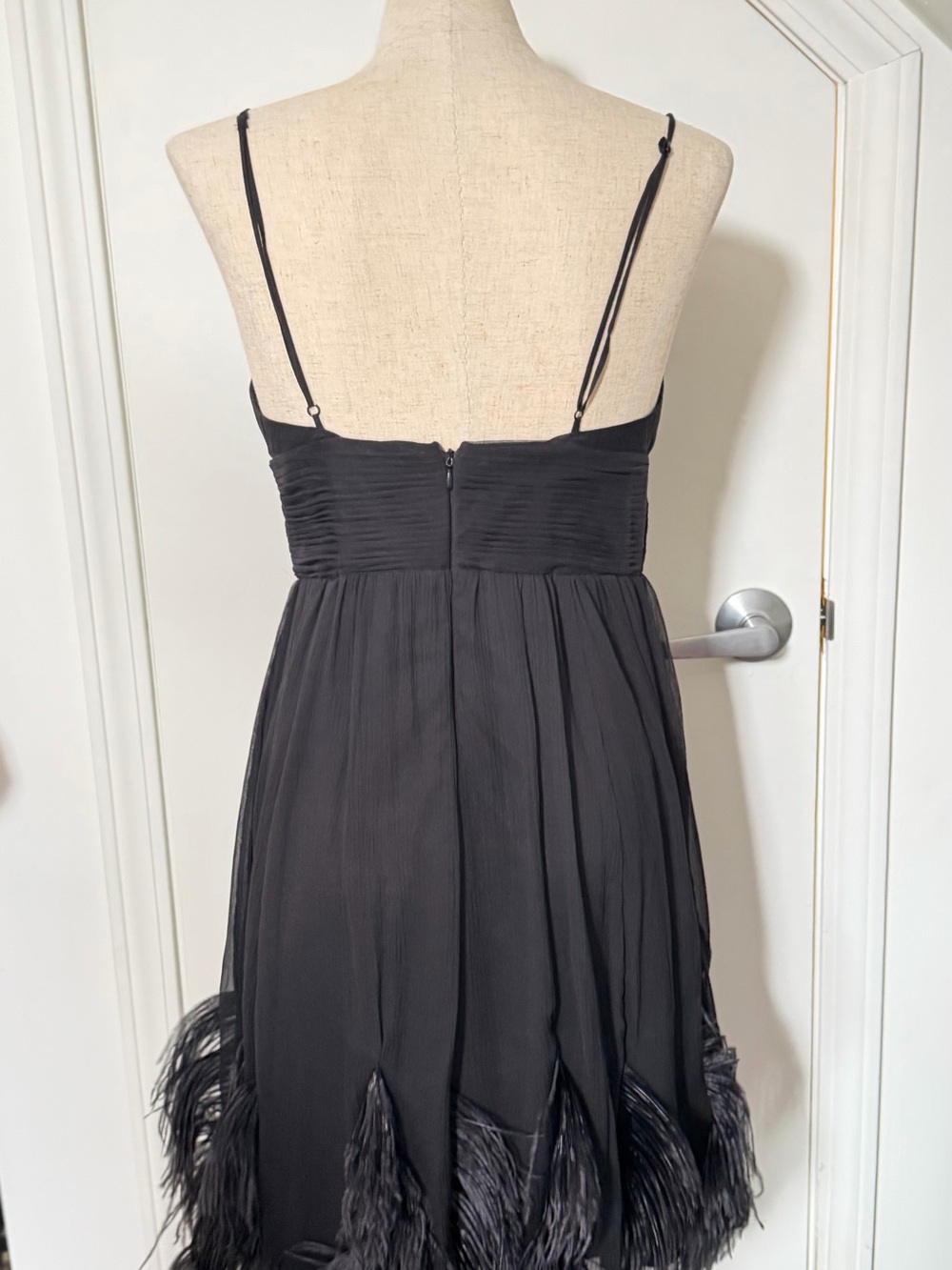 BCBGMaxAzria Black Dress with Feathers - Picture 3 of 6